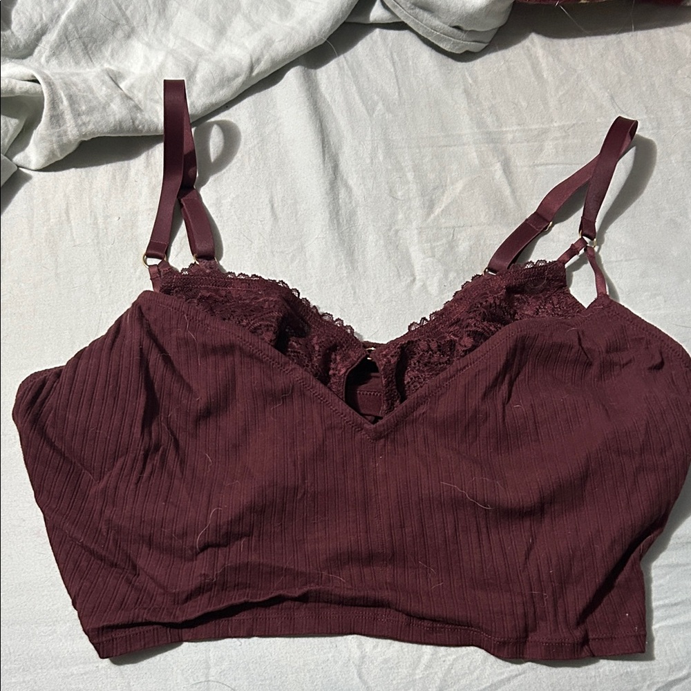Aerie Deep Red Lace Bralette